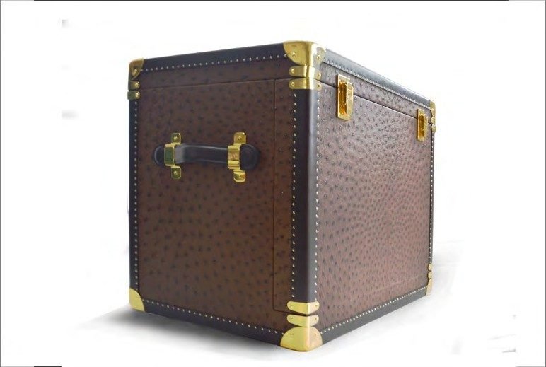 Mini malle : Cuir façon crocodile, coins laiton