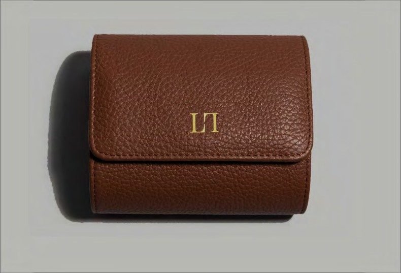 Pochette montre : Cuir marron, intérieur suédine